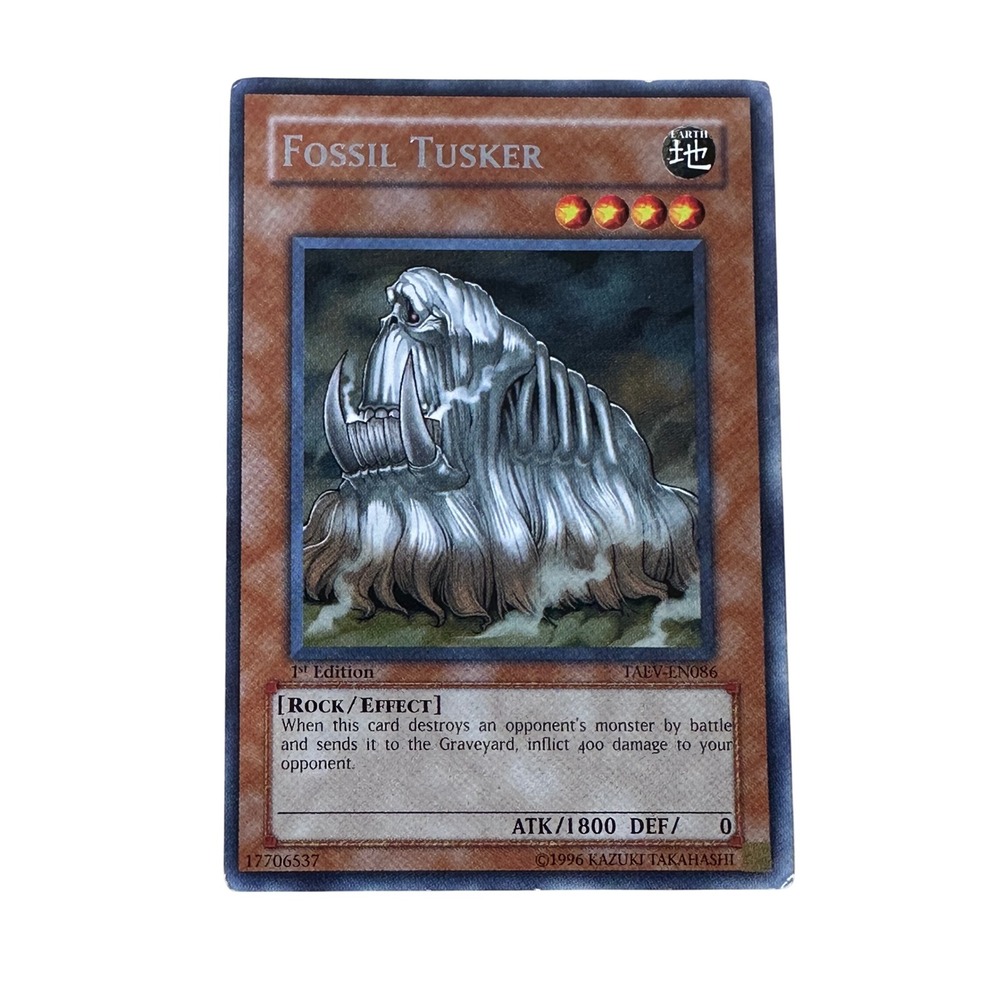 YuGiOh Fossil Tusker TAEV-EN086 1st Edition Rock Effect Card MP/LP